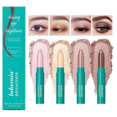 4Pcs Eyeshadow Stick Long Lasting Buildable Color Cream Shadow Stick, Easy to Apply Waterproof Glitter Eyeshadow Pencil